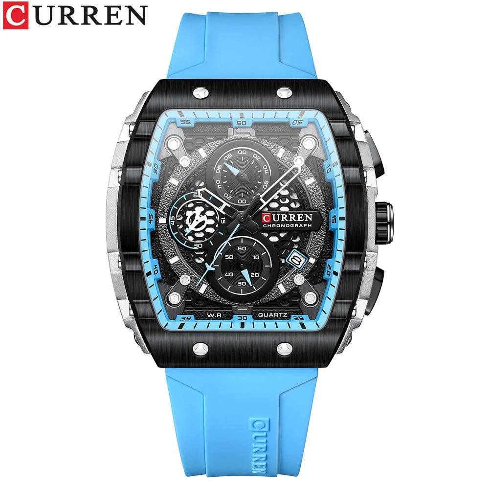 Relógio Curren 8442 Quartzo Silicone Moda 3ATM