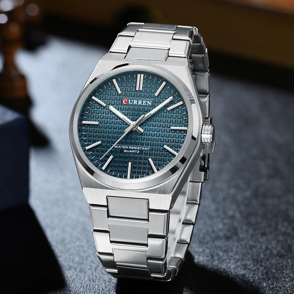 ⌚Relógio CURREN 8439 Masculino ⌚ Estilo Clássico com Ponteiros Luminosos