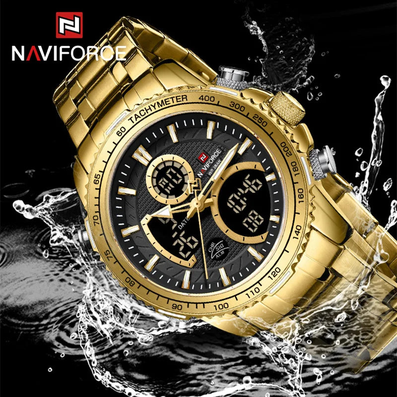 Relógio NAVIFORCE NF9182 Quartzo Digital Aço Inoxidável 3ATM