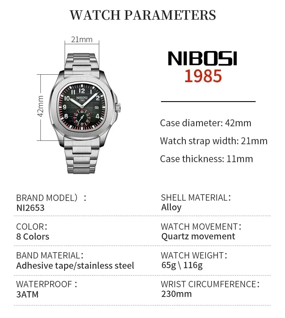 ⌚ Relógio Masculino NIBOSI Modelo 2653 – Luxo e Precisão 🔥