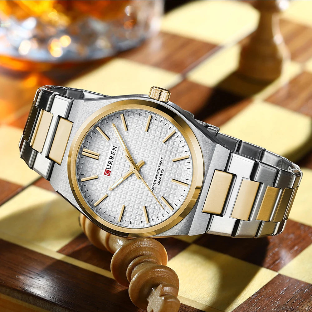 ⌚Relógio CURREN 8439 Masculino ⌚ Estilo Clássico com Ponteiros Luminosos