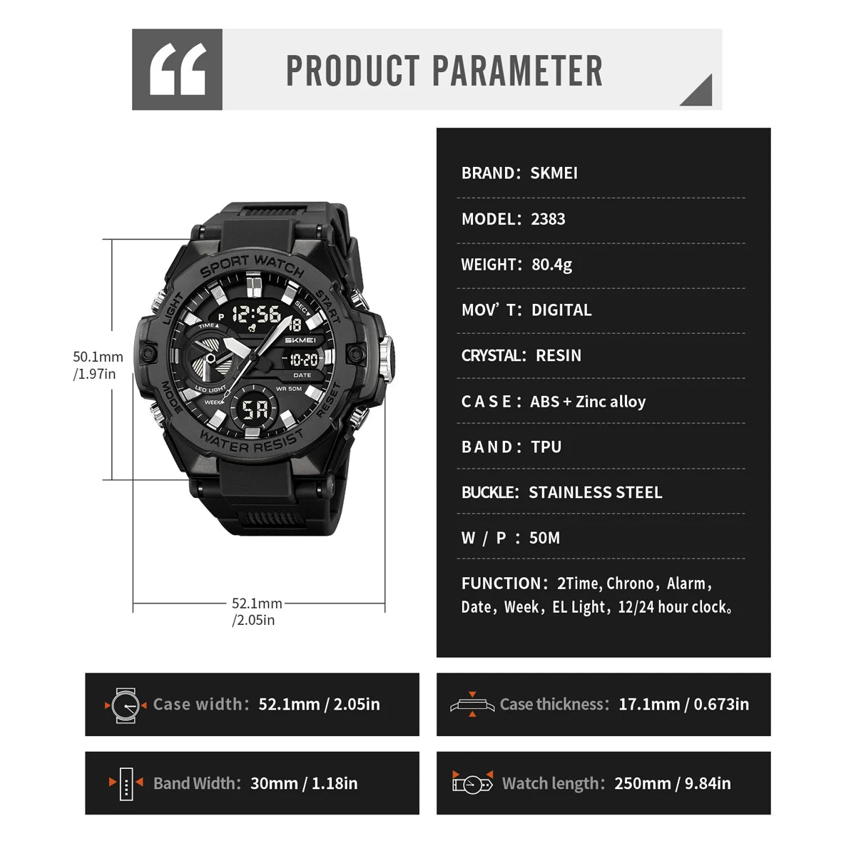 🕶️ Relógio Masculino SKMEI 2328 ⌚ Analógico + Digital 💥 Estilo Militar 🪖 Esportivo 🏋️♂️ à Prova d’Água 5ATM 💦 com Cronômetro, Alarme e Luz LED 🔦 | Pulseira PU Super Resistente 💪
