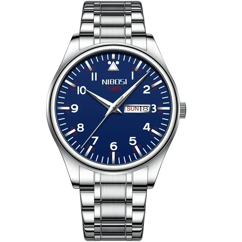 🕰️✨Relógio Masculino NIBOSI 2571 ⌚ Quartzo Luxo Inoxidável | Data, Semana e Ponteiros Luminosos