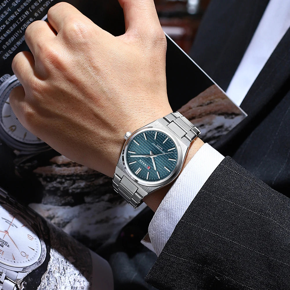 ⌚Relógio CURREN 8439 Masculino ⌚ Estilo Clássico com Ponteiros Luminosos