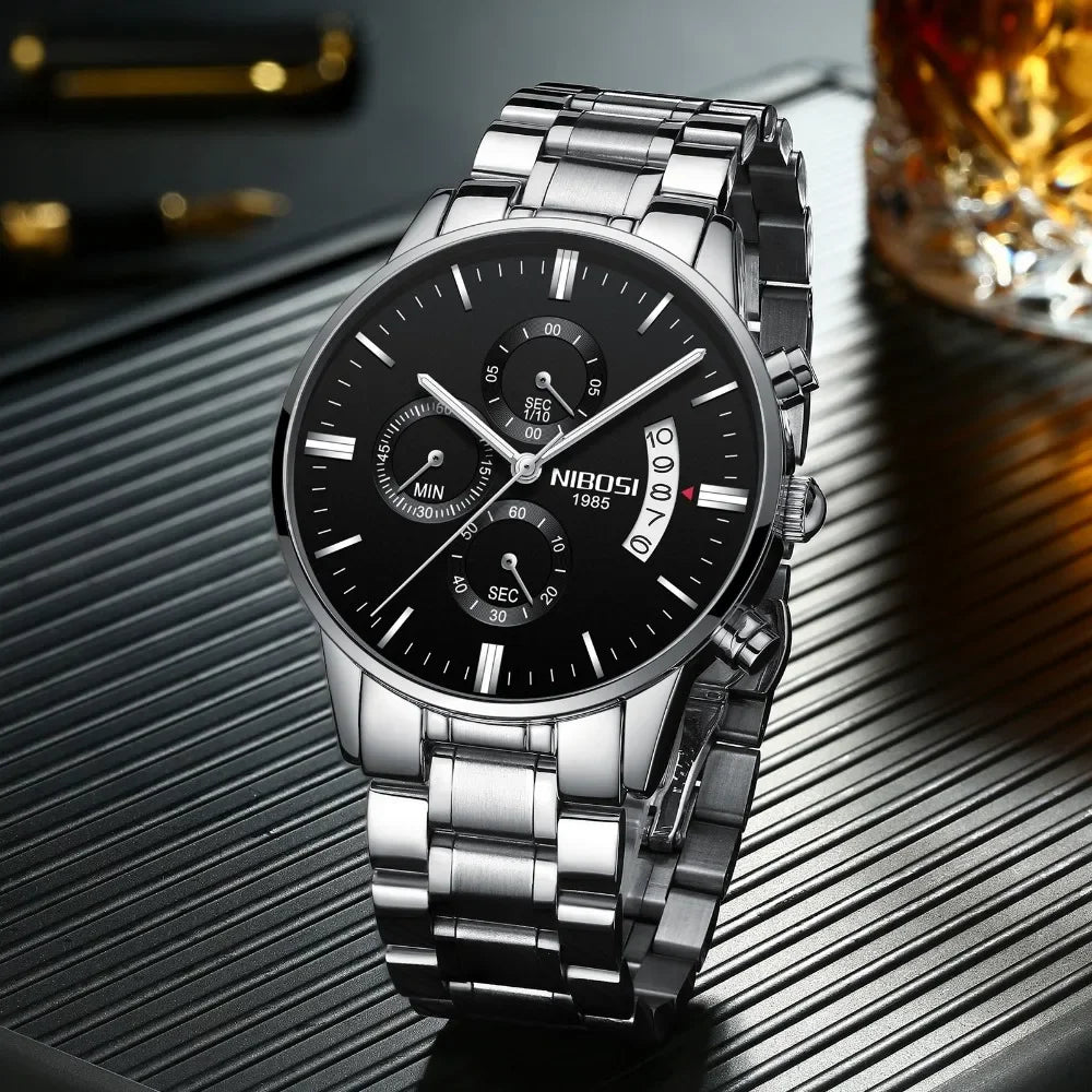 ⌚ Relógio NIBOSI 2309 Masculino Luxo Cronógrafo Multifuncional 3ATM