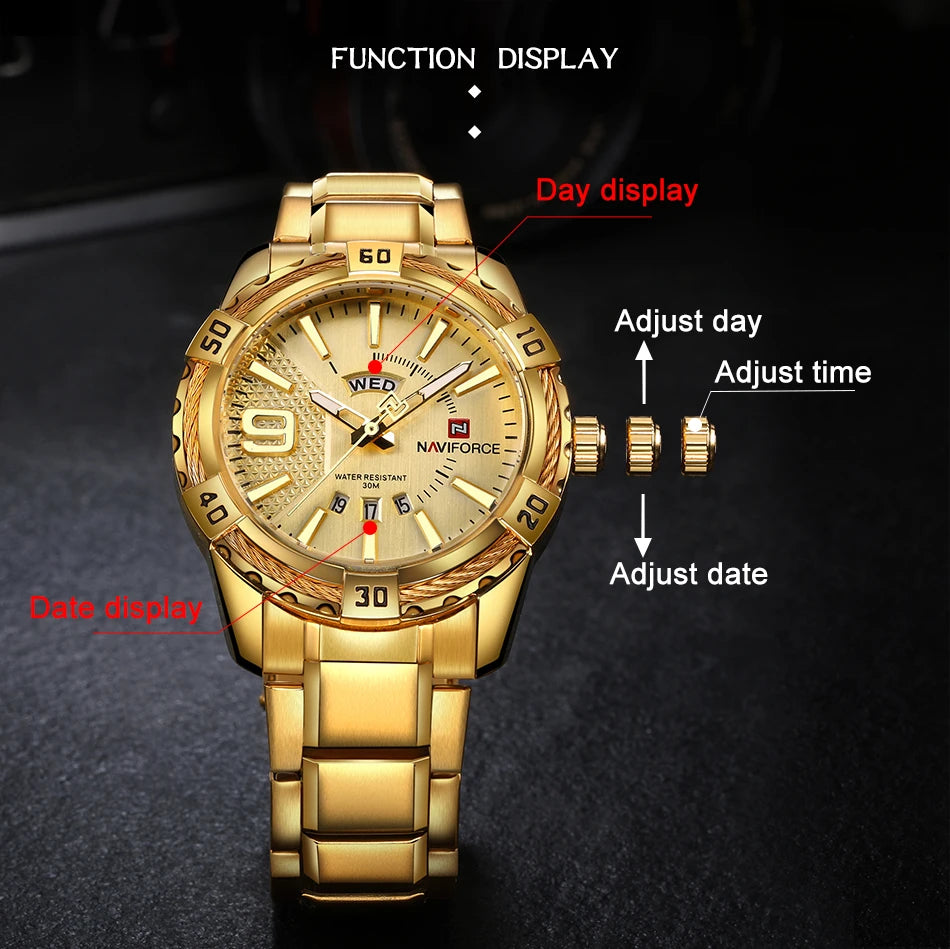 ⌚ Relógio Masculino NAVIFORCE NF9117S – Elegância Robusta com Funcionalidade Total