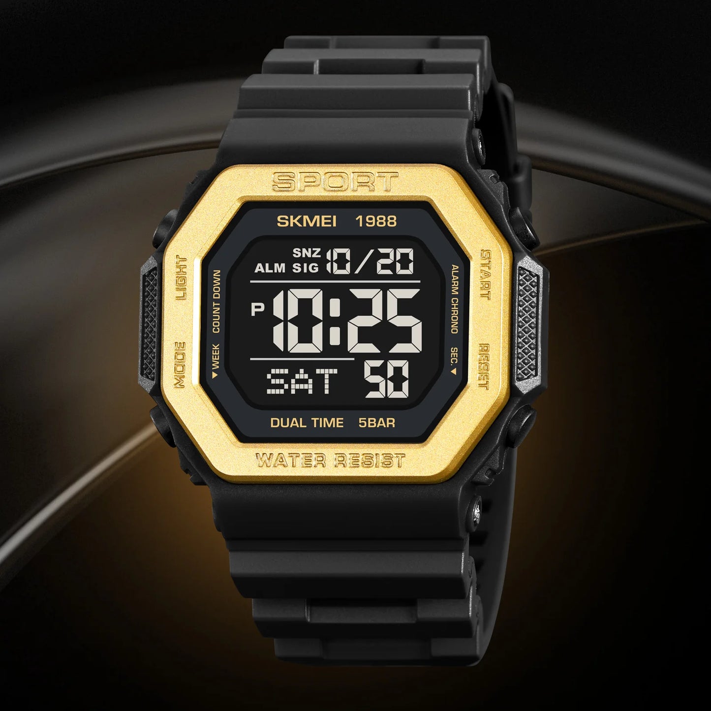 ⌚ Relógio Masculino Esportivo SKMEI 1988 🏃♂️ Digital com Luz de Fundo 💡 | Alarme, Cronômetro e Contagem Regressiva ⏱️ | À Prova D’Água 5ATM 💦 | Estilo Militar Tático ⚔️