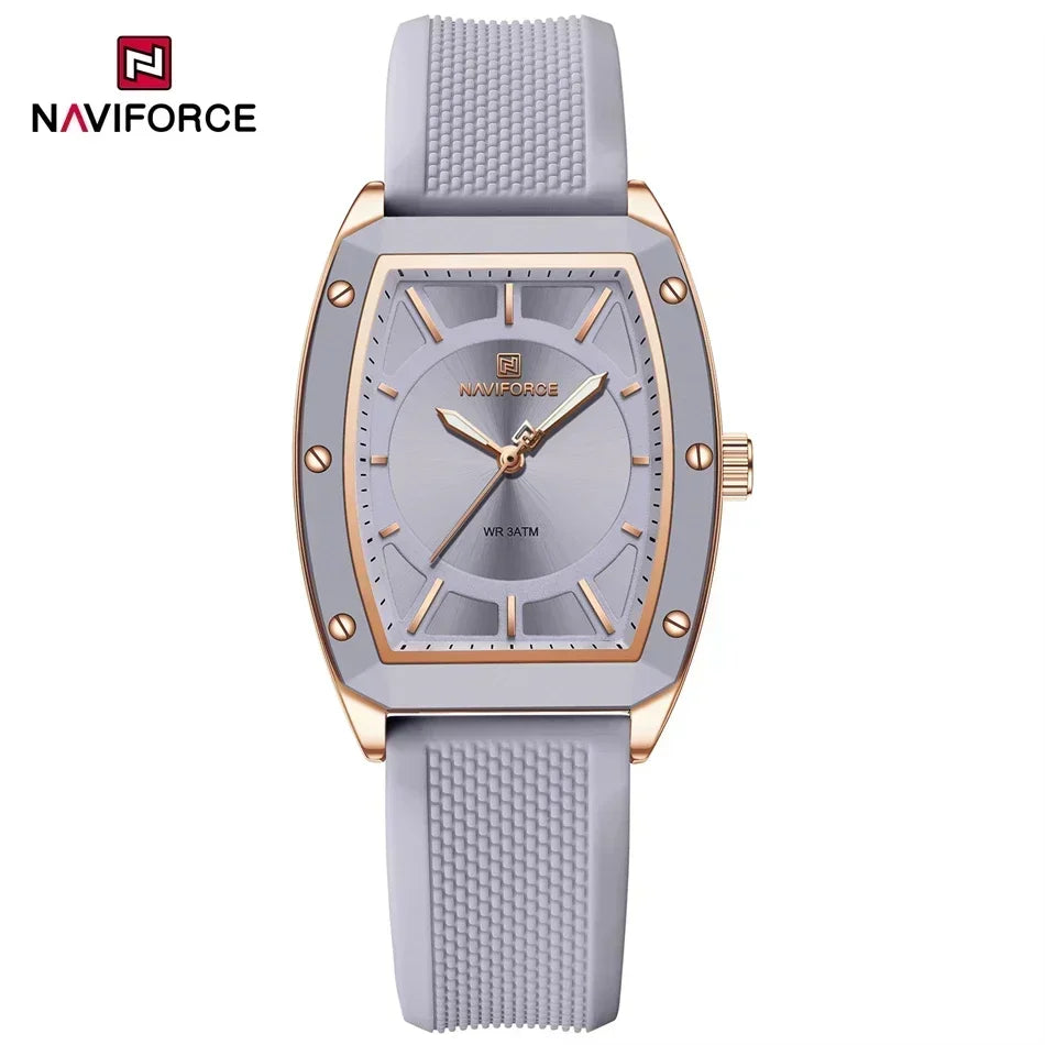 ⌚🌟Relógio Feminino NAVIFORCE NF5049 – Design Moderno e Conforto com Pulseira de Silicone