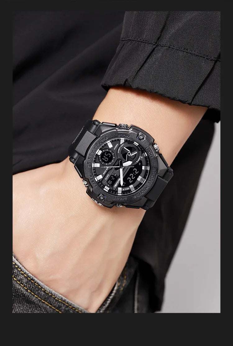 🕶️ Relógio Masculino SKMEI 2328 ⌚ Analógico + Digital 💥 Estilo Militar 🪖 Esportivo 🏋️♂️ à Prova d’Água 5ATM 💦 com Cronômetro, Alarme e Luz LED 🔦 | Pulseira PU Super Resistente 💪