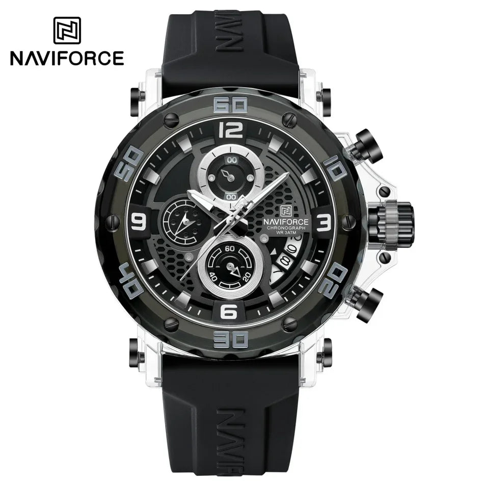 Relógio NAVIFORCE NF7123 Quartzo Silicone Moda 5ATM