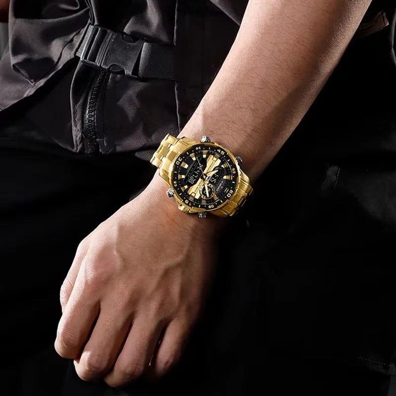 ⌚ Relógio NAVIFORCE NF9234 Luxo Analógico Digital Aço Inoxidável 3ATM