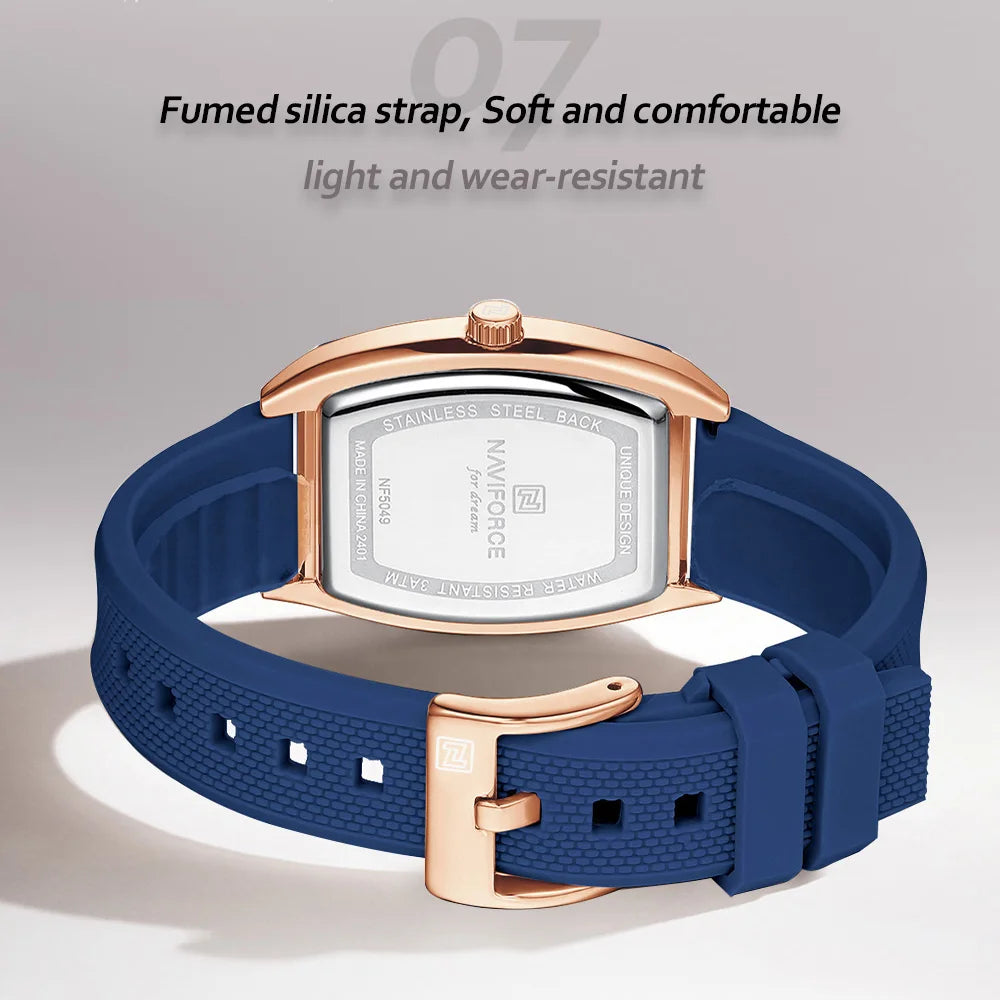 ⌚🌟Relógio Feminino NAVIFORCE NF5049 – Design Moderno e Conforto com Pulseira de Silicone
