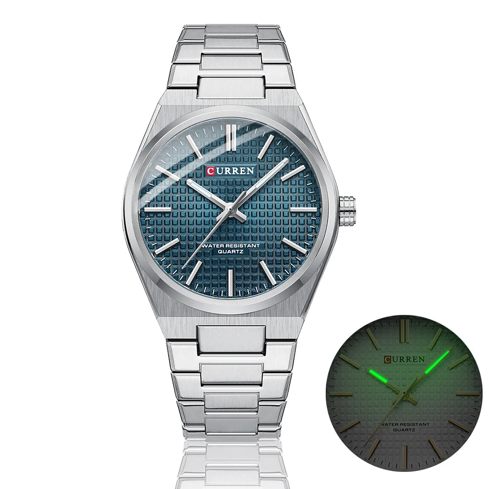 ⌚Relógio CURREN 8439 Masculino ⌚ Estilo Clássico com Ponteiros Luminosos