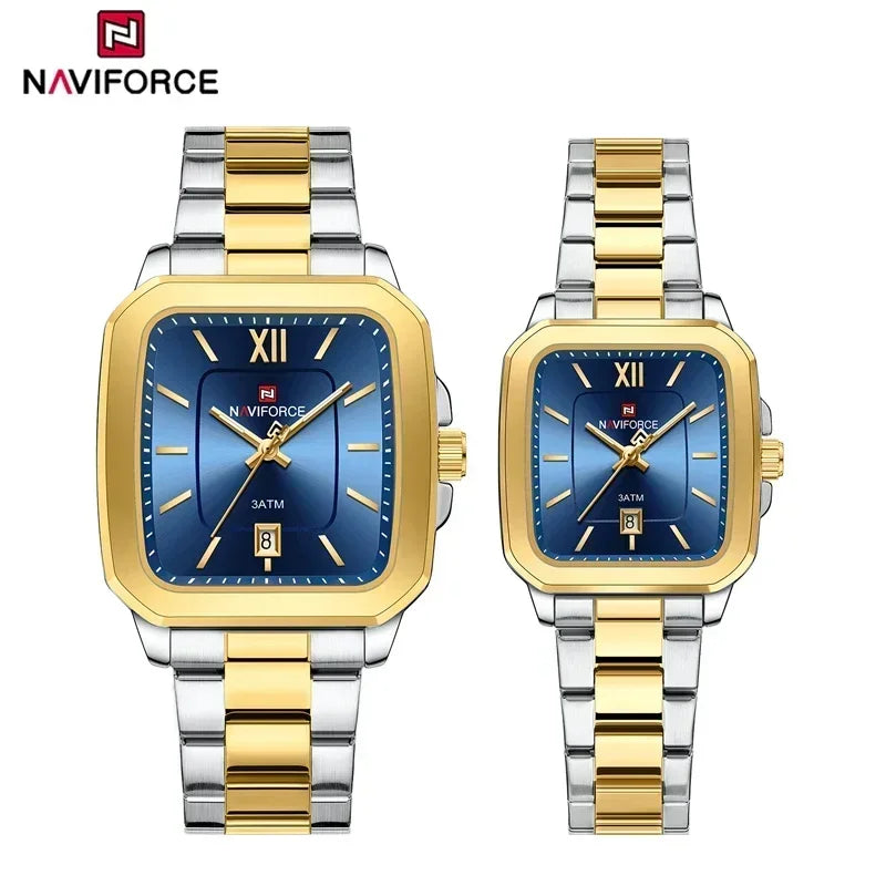 ⌚ Relógio NAVIFORCE NF9239 Casual Aço Inoxidável Quartzo Lovers 3ATM