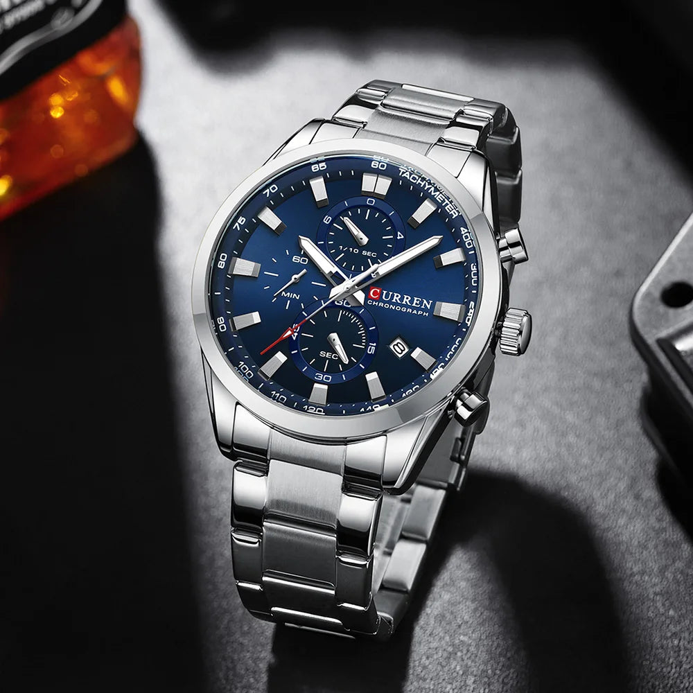 ⌚ Relógio Curren 8445 Moda e Casual Cronógrafo Quartzo 3ATM