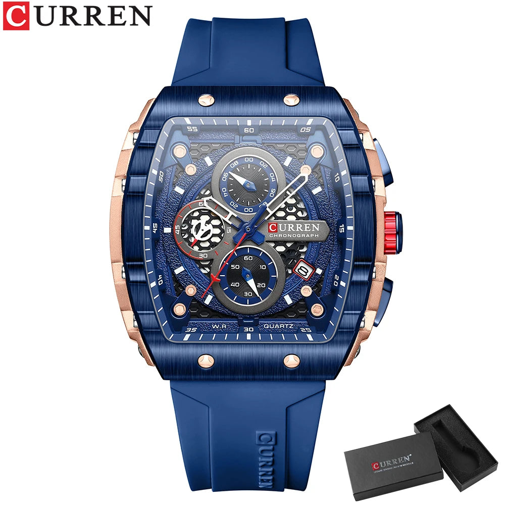 Relógio Curren 8442 Quartzo Silicone Moda 3ATM