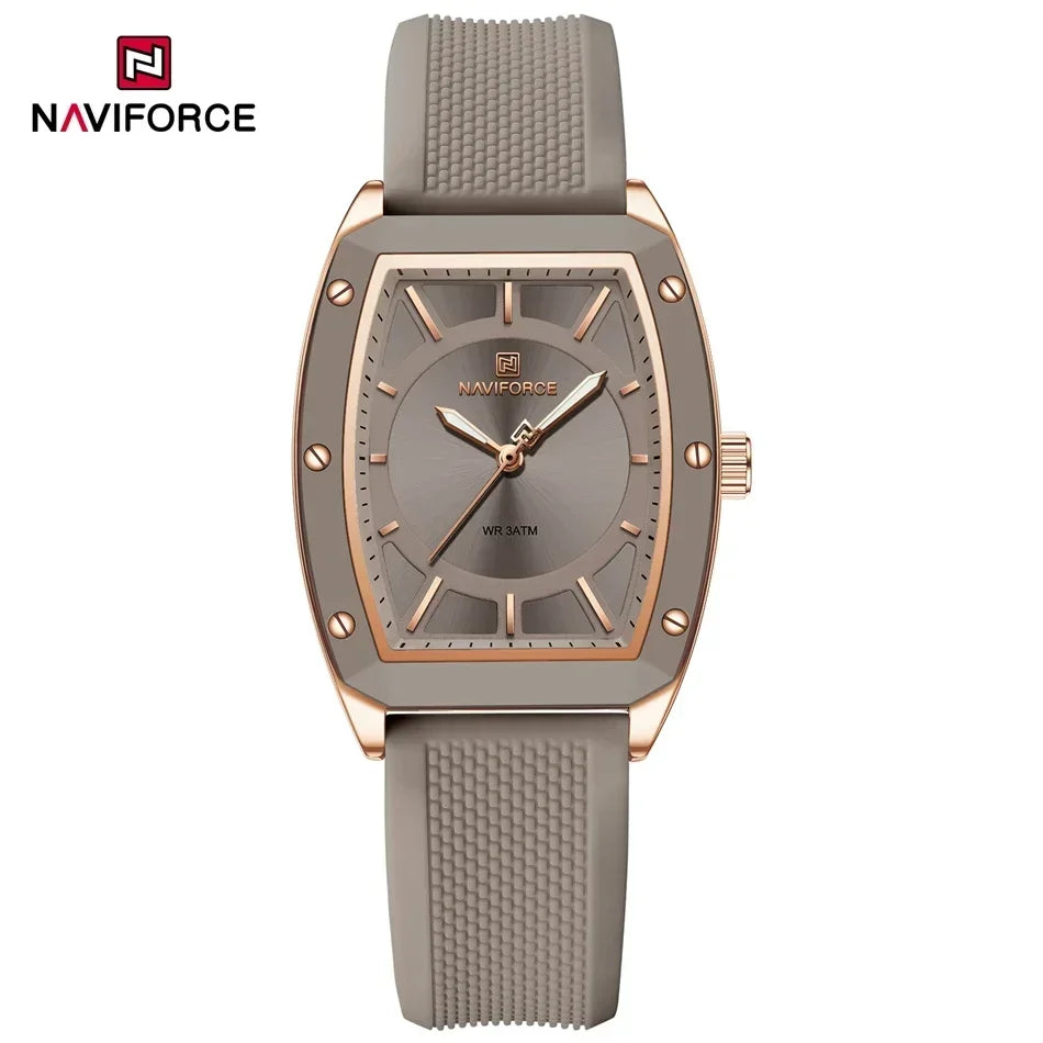 ⌚🌟Relógio Feminino NAVIFORCE NF5049 – Design Moderno e Conforto com Pulseira de Silicone