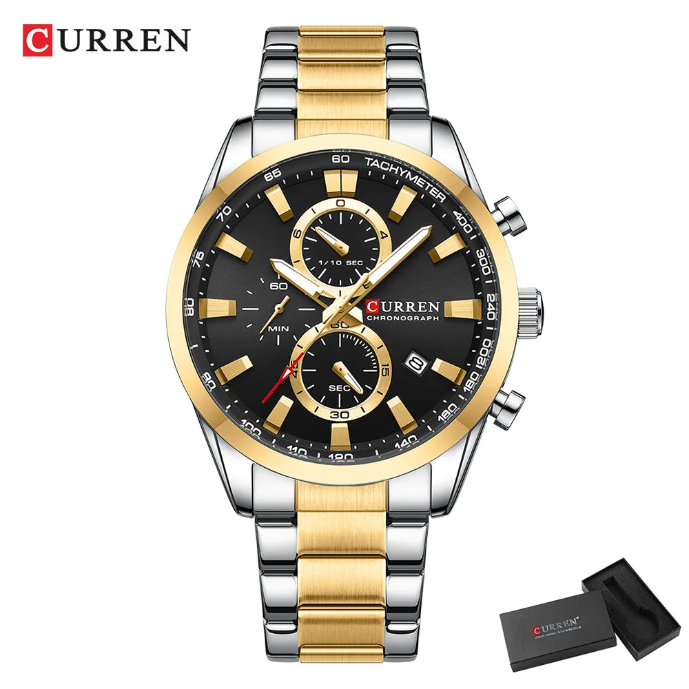 ⌚ Relógio Curren 8445 Moda e Casual Cronógrafo Quartzo 3ATM