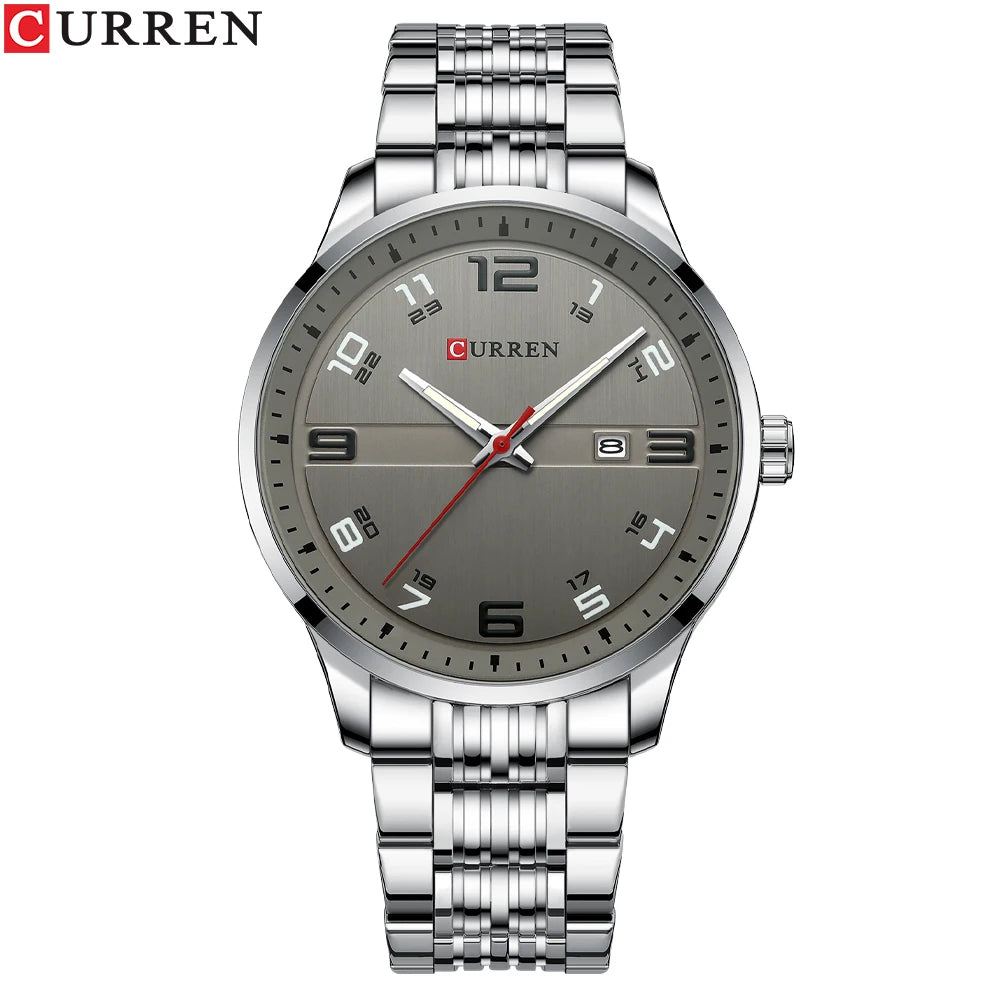 🕰️✨Relógio Masculino CURREN 8411 ⌚ Estilo Moderno e Robusto | Data Automática + Resistente à Água 3ATM