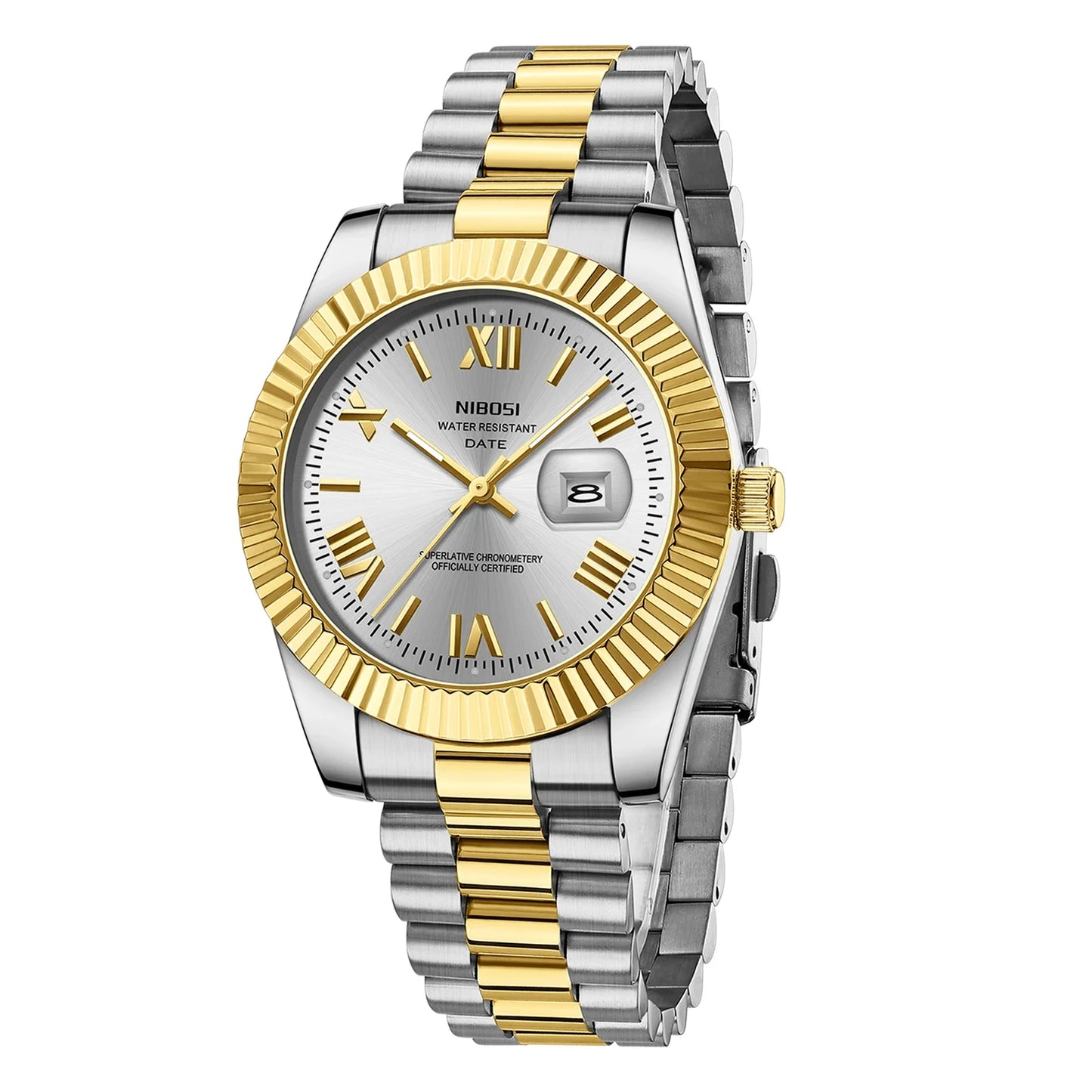 🕰️✨Relógio Masculino NIBOSI 2678 ⌚ Estilo Luxo com Pulseira em Aço Inoxidável | Resistente e Elegante