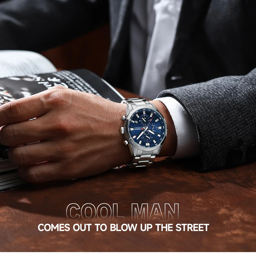 ⌚ Relógio Curren 8445 Moda e Casual Cronógrafo Quartzo 3ATM
