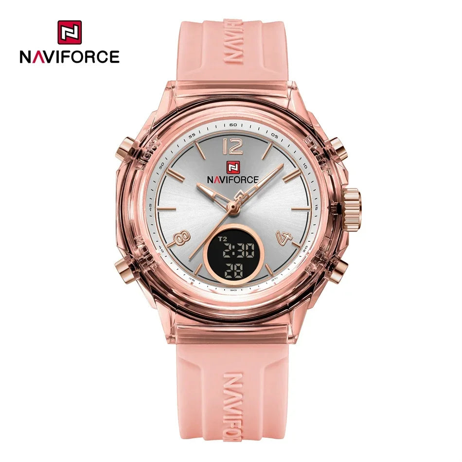 ⌚💖Relógio Feminino NAVIFORCE NF7109 – Esportivo, Casual e à Prova d’Água com Alarme e Luz