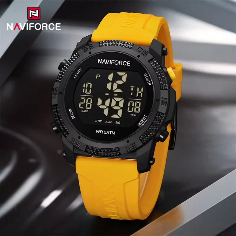 ⌚ Relógio Digital NAVIFORCE NF7104 Esportivo Masculino com Pulseira de Silicone – 5ATM