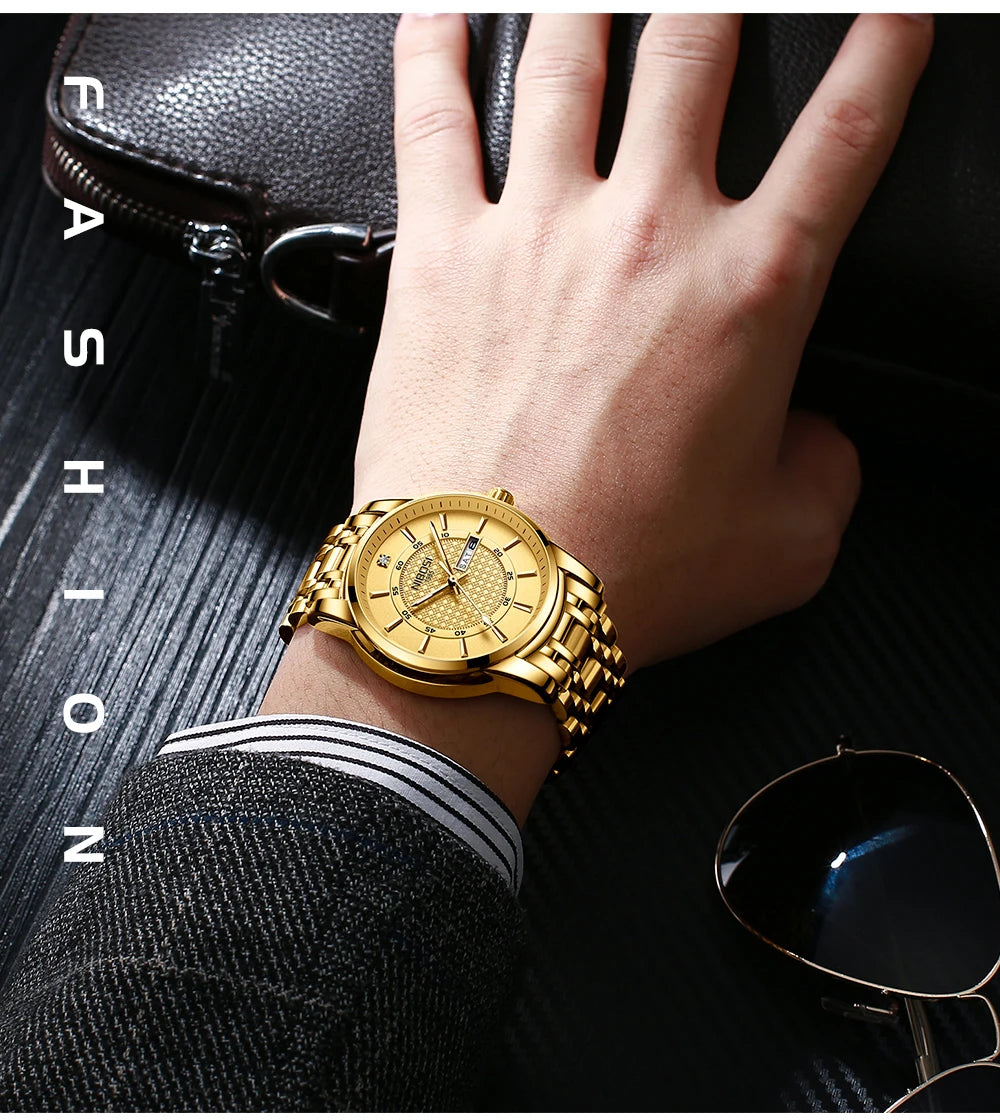 🕰️✨Relógio Masculino NIBOSI 2381 ⌚ Luxo e Estilo Clássico | Ponteiros Luminosos + Data Automática