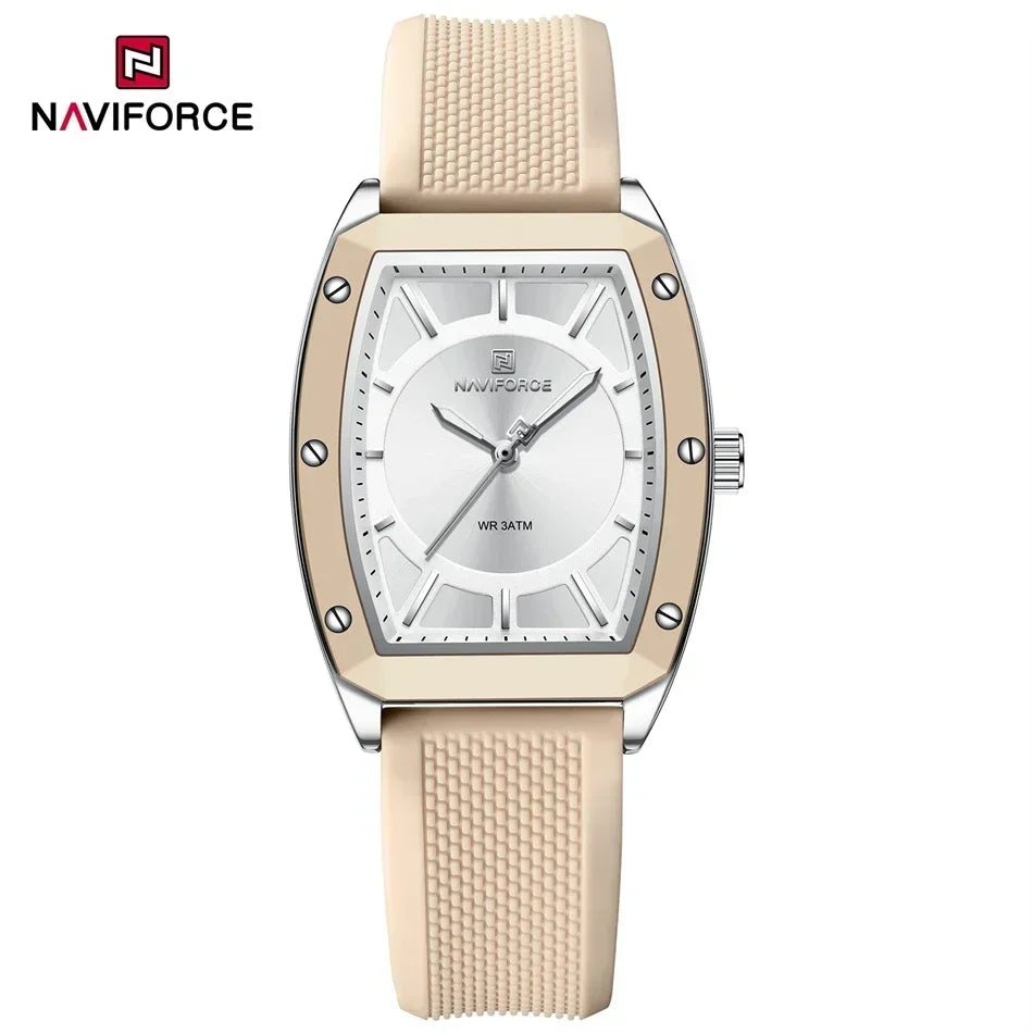 ⌚🌟Relógio Feminino NAVIFORCE NF5049 – Design Moderno e Conforto com Pulseira de Silicone