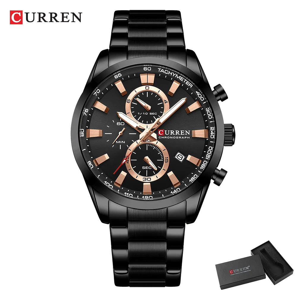 ⌚ Relógio Curren 8445 Moda e Casual Cronógrafo Quartzo 3ATM