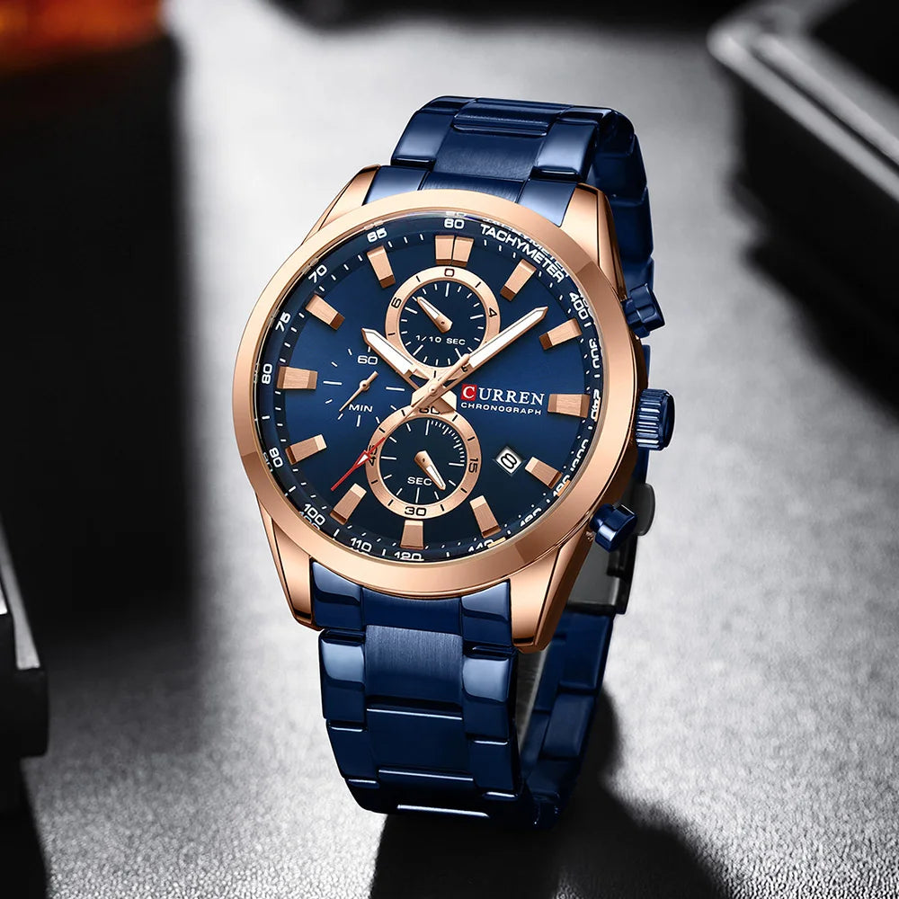 ⌚ Relógio Curren 8445 Moda e Casual Cronógrafo Quartzo 3ATM
