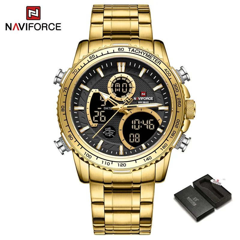 Relógio NAVIFORCE NF9182 Quartzo Digital Aço Inoxidável 3ATM
