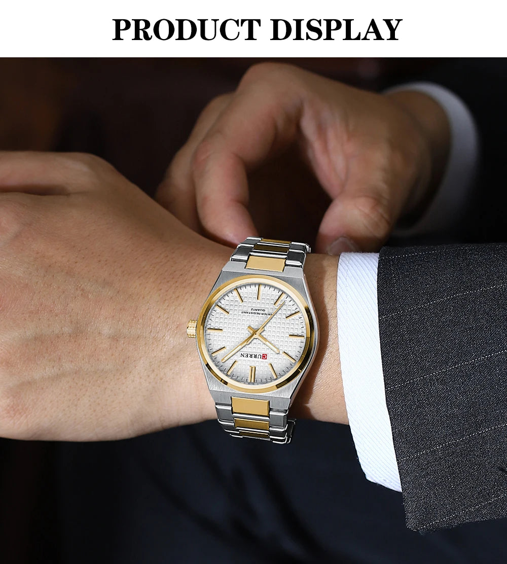 ⌚Relógio CURREN 8439 Masculino ⌚ Estilo Clássico com Ponteiros Luminosos