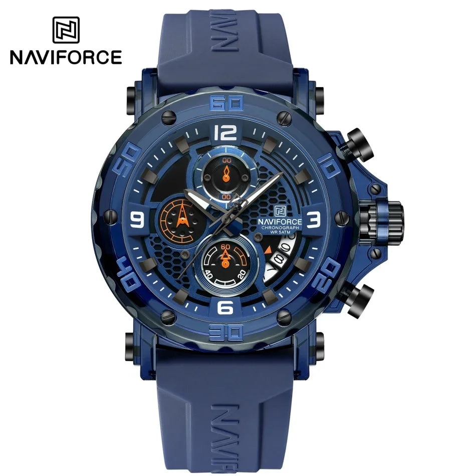 Relógio NAVIFORCE NF7123 Quartzo Silicone Moda 5ATM