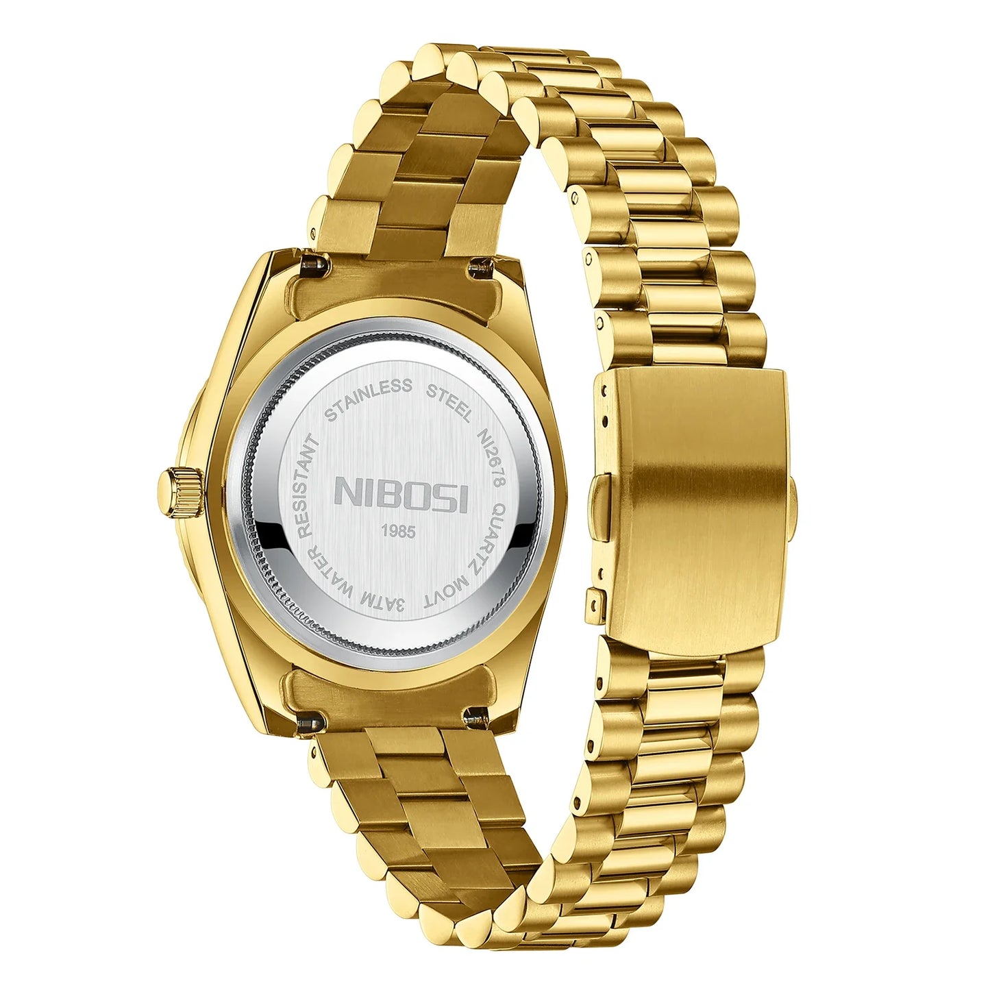 🕰️✨Relógio Masculino NIBOSI 2678 ⌚ Estilo Luxo com Pulseira em Aço Inoxidável | Resistente e Elegante