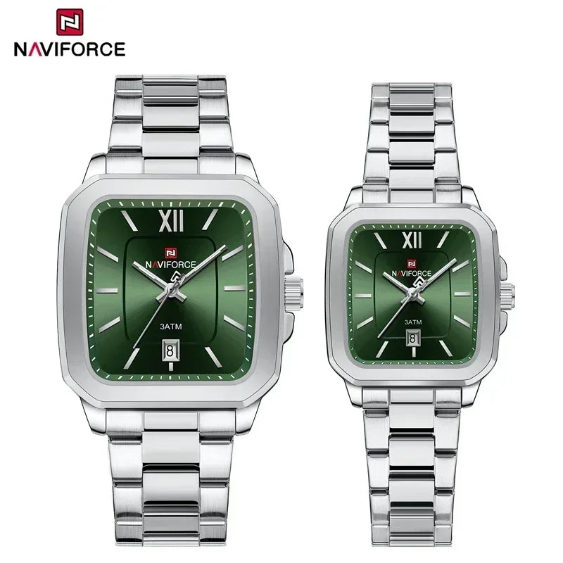 ⌚ Relógio NAVIFORCE NF9239 Casual Aço Inoxidável Quartzo Lovers 3ATM