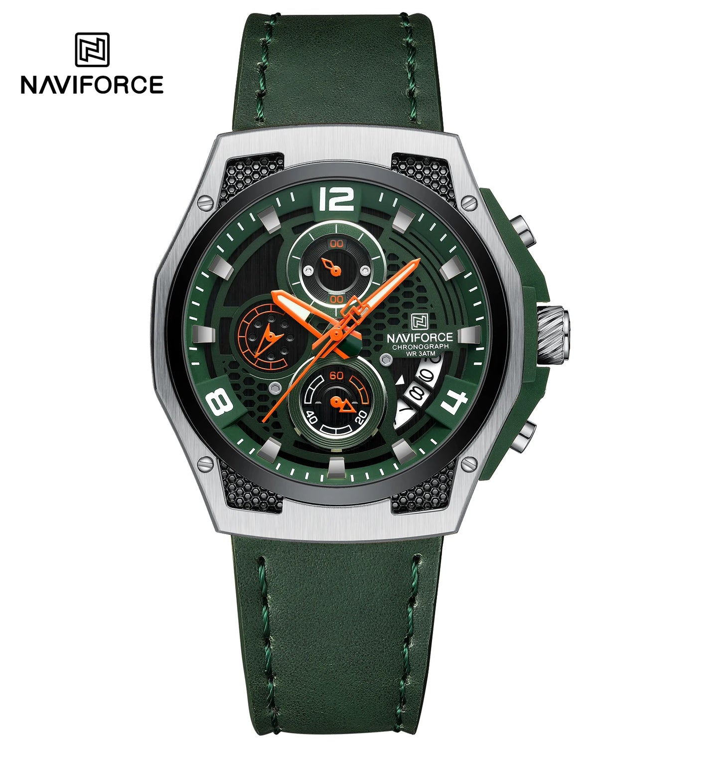 ⌚Relógio Masculino NAVIFORCE NF8051L – Cronógrafo Esportivo e Casual com Pulseira de Couro