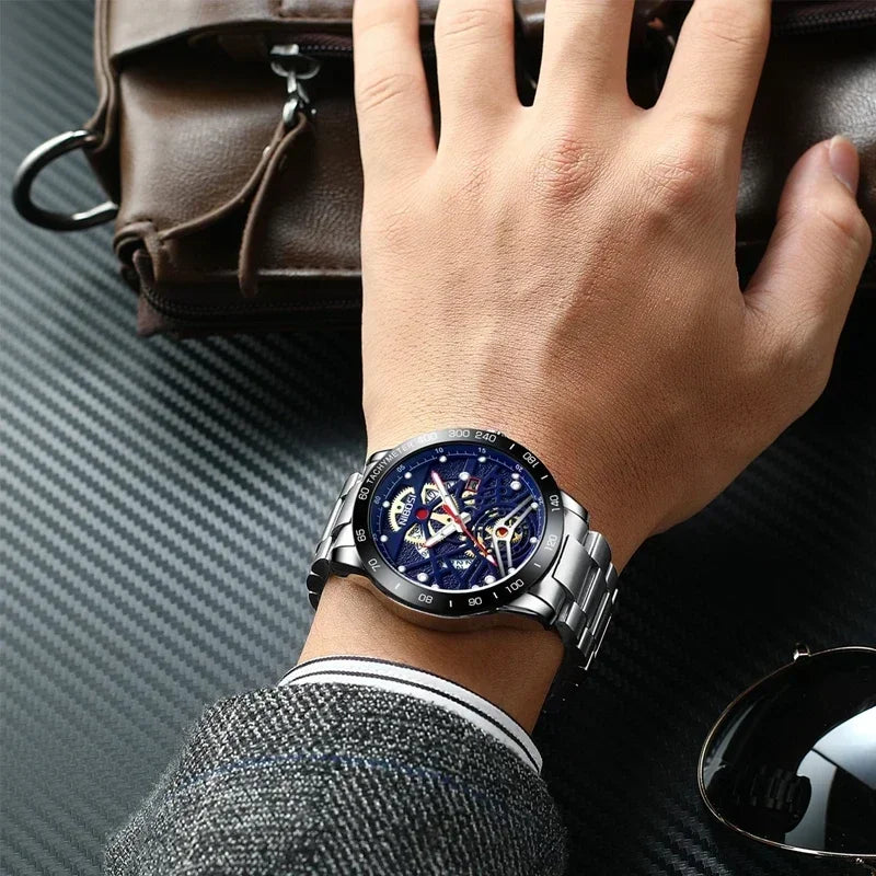 🕰️✨Relógio Masculino NIBOSI 2388 Quartzo ⌚ Luxo e Negócios 🏆 Ponteiros Luminosos + Data Automática