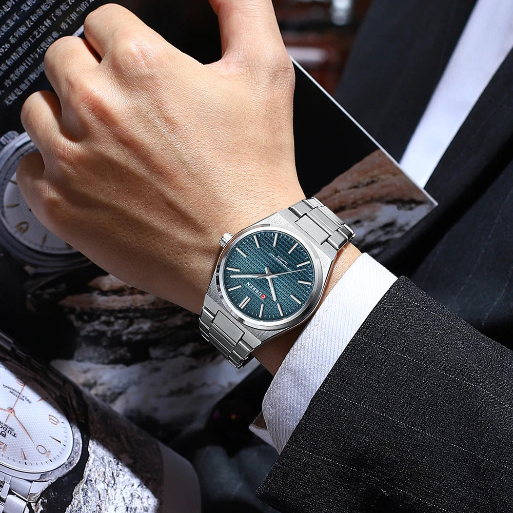 ⌚Relógio CURREN 8439 Masculino ⌚ Estilo Clássico com Ponteiros Luminosos