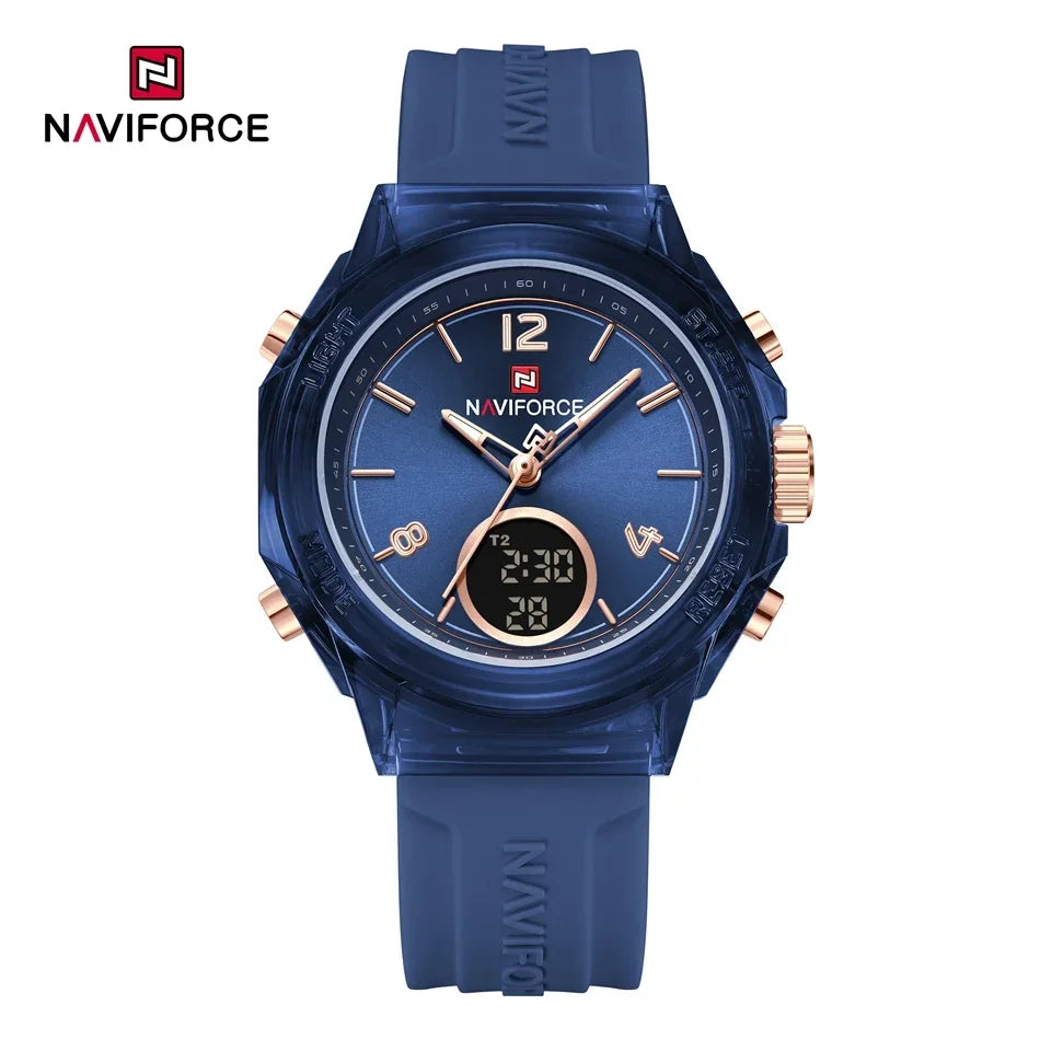 ⌚💖Relógio Feminino NAVIFORCE NF7109 – Esportivo, Casual e à Prova d’Água com Alarme e Luz