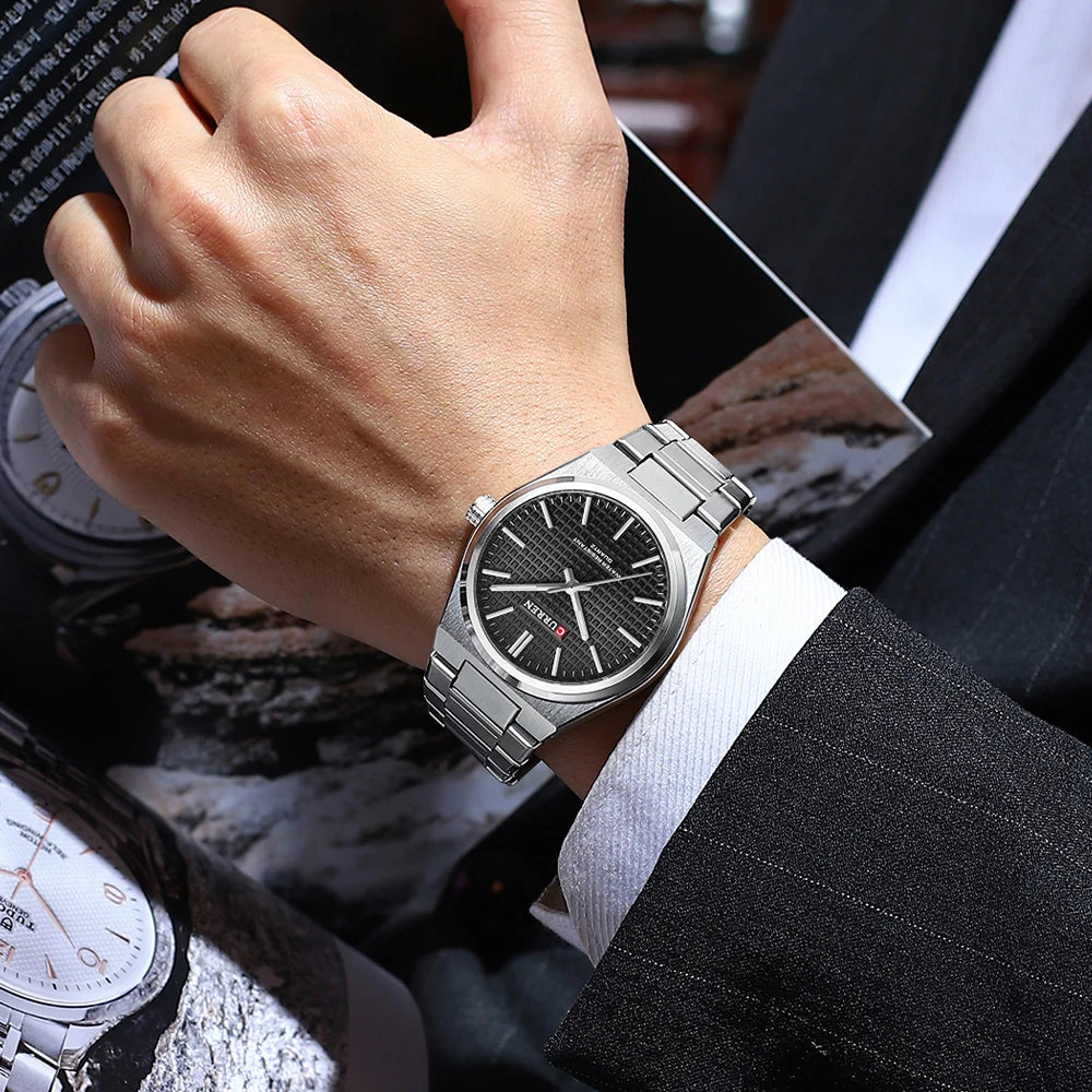 ⌚Relógio CURREN 8439 Masculino ⌚ Estilo Clássico com Ponteiros Luminosos