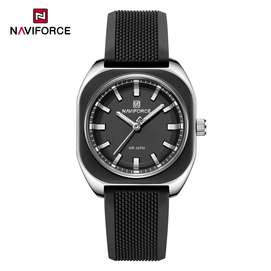 ⌚🌸Relógio Feminino NAVIFORCE NF5061 – Design Minimalista, Pulseira de Silicone, Resistente à Água