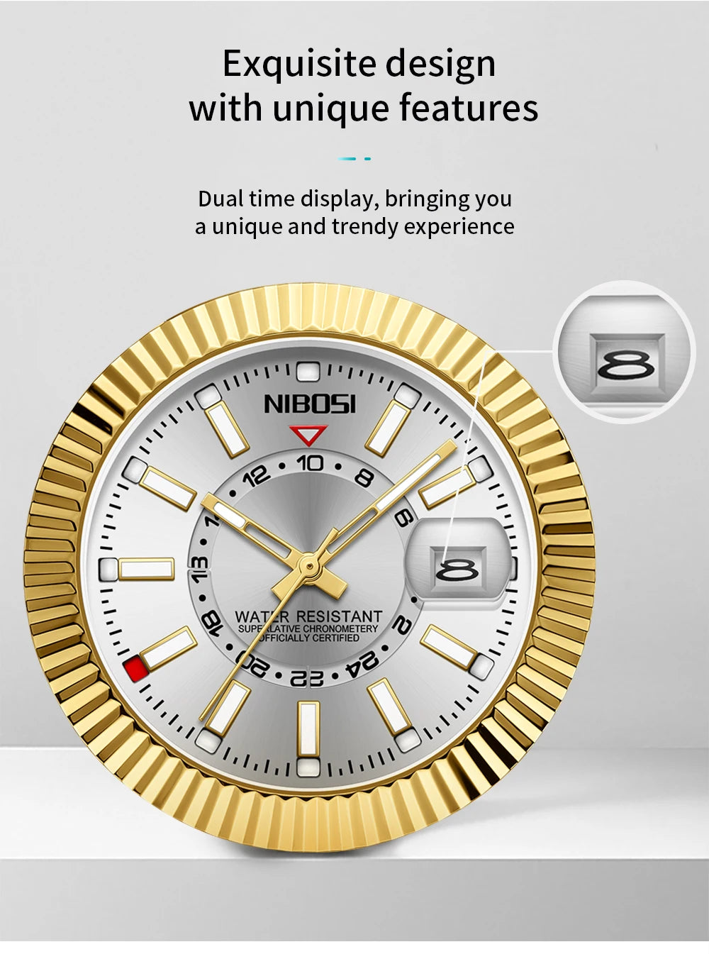 🕰️✨Relógio Masculino NIBOSI 2638 Luxo Quartzo 🏆 À Prova D’Água ⌚ Mostrador Romano + Calendário