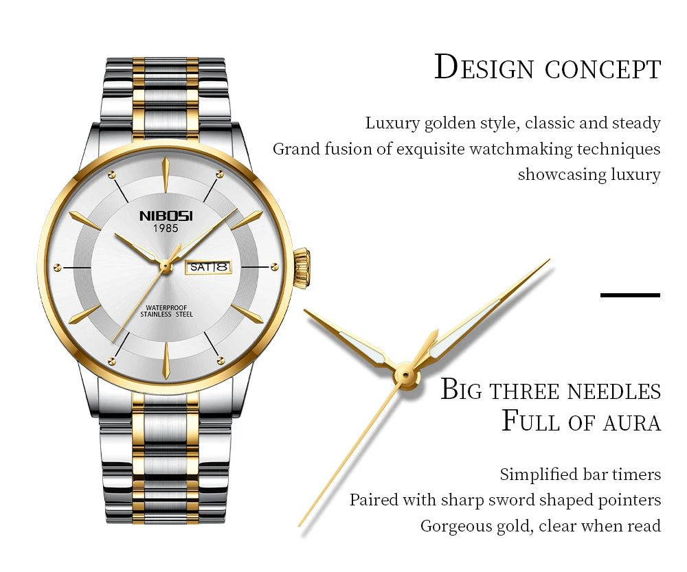 ⌚ Relógio NIBOSI 2607 Masculino Simples e Resistente 3ATM