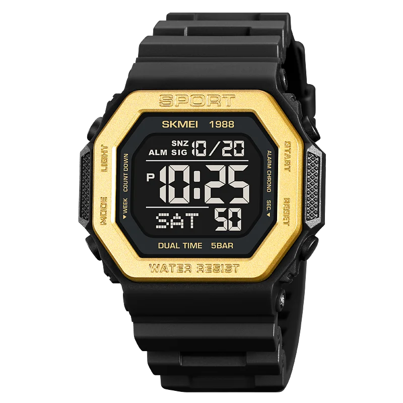 ⌚ Relógio Masculino Esportivo SKMEI 1988 🏃♂️ Digital com Luz de Fundo 💡 | Alarme, Cronômetro e Contagem Regressiva ⏱️ | À Prova D’Água 5ATM 💦 | Estilo Militar Tático ⚔️