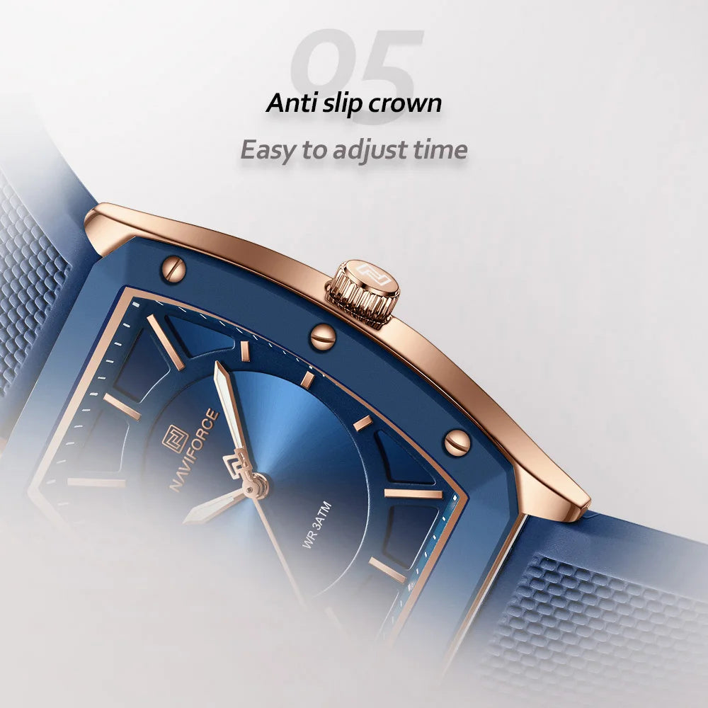 ⌚🌟Relógio Feminino NAVIFORCE NF5049 – Design Moderno e Conforto com Pulseira de Silicone