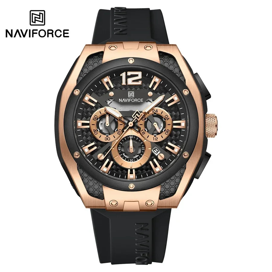⌚🔥Relógio Masculino NAVIFORCE NF8063 – Esportivo, Cronógrafo, Pulseira Silicone