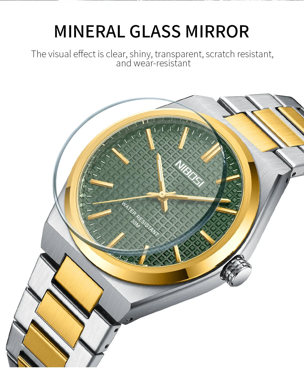 ⌚ Relógio NIBOSI 2663 – Luxo Simples com Design Quadrado ✨🕶️