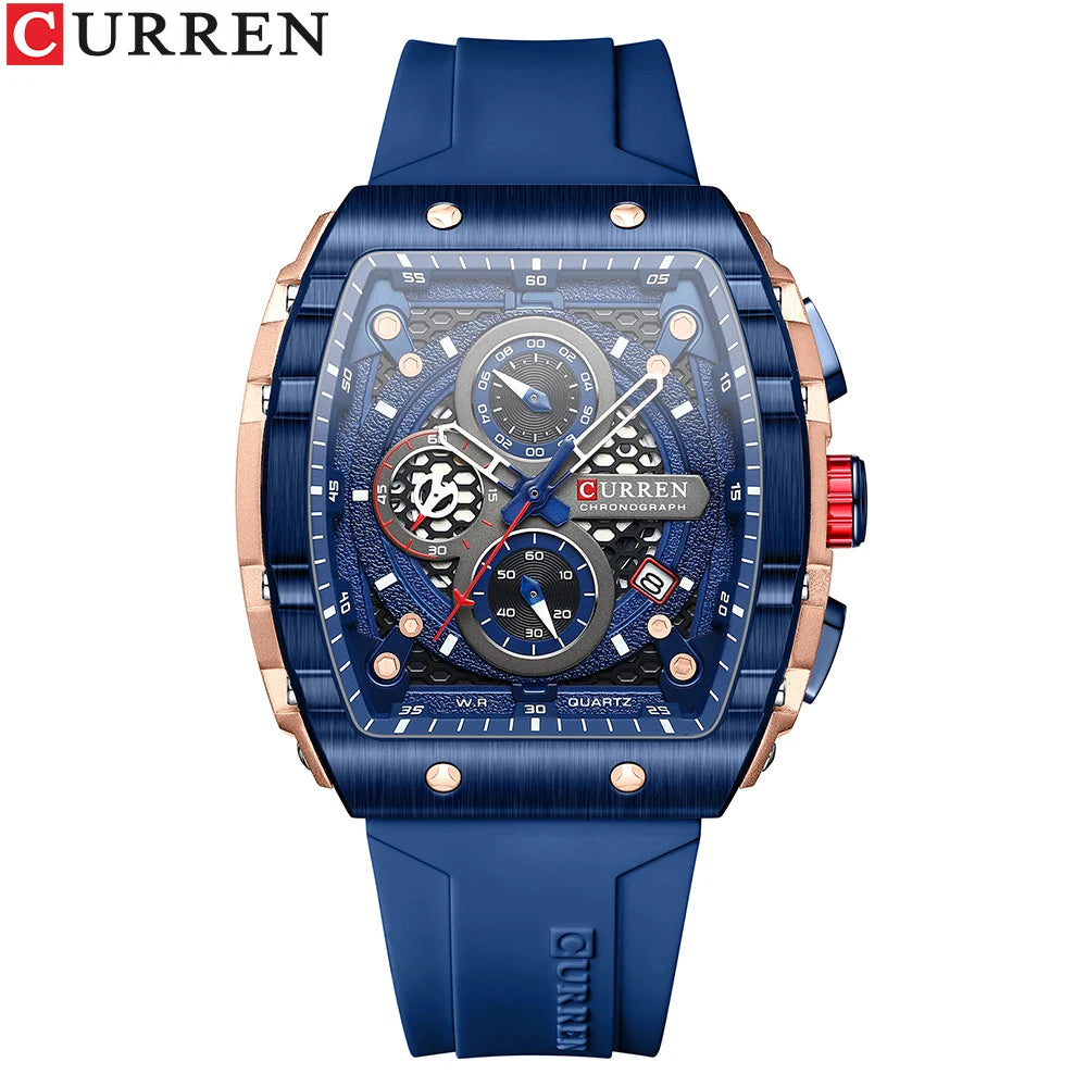 Relógio Curren 8442 Quartzo Silicone Moda 3ATM