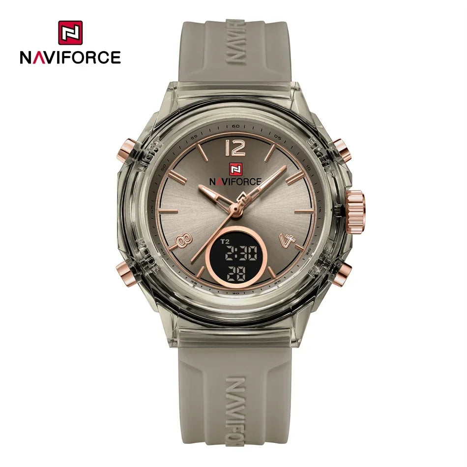 ⌚💖Relógio Feminino NAVIFORCE NF7109 – Esportivo, Casual e à Prova d’Água com Alarme e Luz